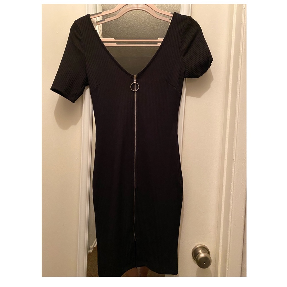 Black ripper slip dress